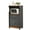 Grey Oak, variant on Hodedah Microwave Contemporary Wooden Kitchen Cart in Chocolate-Grey Finish