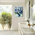 thumbnail image 4 of ZFLMY Blue Flowers Canvas Print Wall Decor for Bedroom Kitchen Living Room Bathroom Office, Ready to Hang Home Decoration 12x16in, 4 of 5