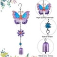 thumbnail image 5 of 1pc Iron Butterfly Wind Chimes with Bell for Outdoor Garden Decorations Purple 405mm, 5 of 9