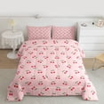 thumbnail image 2 of Homewish Red Cherry Girl 3 Pieces Queen Comforter Set,Dreamy Princess Ultra Soft Bedding Sets,Kawaii Polka Dots Bedding Comforter Set,Ultra Soft Home Decor,Reversible, 2 of 8