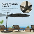 thumbnail image 4 of Outsunny Parasol Déporté de Patio 10 Pieds, Rotation à 360°, Gris, 4 of 10