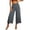 *Dark Gray, variant on Women's High Waisted Pull-On Capri Pants , Ladies' Casual Palazzo Cropped Trousers , Loose Fit Lounge Culottes For Women,Navy,S-2XL