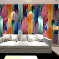 thumbnail image 1 of 1 Roll 3D Multicolor Imitation Feather Pattern PVC Wallpaper, Waterproof Moisture-proof Self-Adhesive, Peel And Stick Contact Paper For Living Room, Kitchen, Bedroom, Home And Dormitory Furniture Deco, 1 of 5