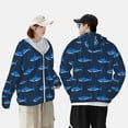 thumbnail image 4 of Fotbe Party Shark Cute Chaqueta con Protección Solar UPF 50+ para Hombre y Mujer, Camisa con Capucha y Bolsillos-Medium, 4 of 7