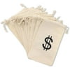 12 Pack Money Dollar Sign Party Favor Bags Drawstring Gift Bag Pirate Favors