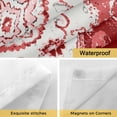 thumbnail image 4 of No Hook Shower Curtain with Snap in Liner, Ethnic Geometric Red Floral Waterproof Bath Curtain Double Layers with See Through Top Window, Abstract Vintage Tribal Hotel Shower Curtains 72x84in, 4 of 9