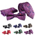 thumbnail image 2 of Bangcool Cravate Homme Modèle de Mode Paon Business Cravate avec Poche Carrée et Noeud Papillon, 2 of 7
