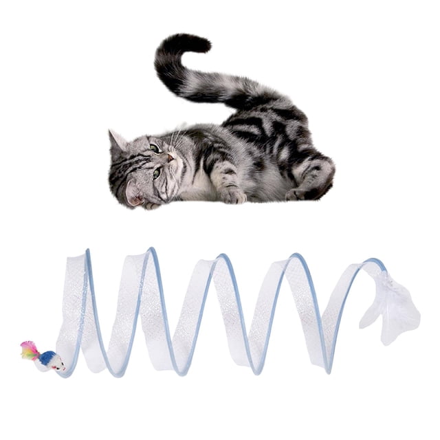 plegable para gatos, juguete interactivo para mascotas, juguete de primavera, juguete interactivo duradero para gatos, red de malla elástica, Violeta Fernando Gato Túnel