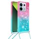 thumbnail image 2 of Funda para Xiaomi Redmi Note 13 Pro 5G Brillantina Líquida Divertida Reluciente y con Cristales en Movimiento Cuerpo Cruzado con Cordón Ajustable, 2 of 5