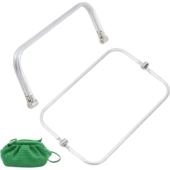 2pcs 2pcs 8" Aluminum Purse Frame U-Shaped bag Handle Inner Kiss Clasp Lock Purse Frame Rectangle Lock Frame bag Frame for Handbag Purse Coin bag Open 5.8x8x1.8inch