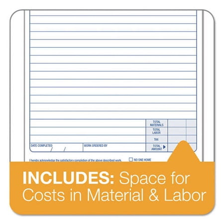 TOPS Snap-Off Job Work Order Form, Three-Part Carbonless, 5.66 X 8.63, 1/page, 50 Forms | Order of 1 Pack