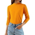thumbnail image 6 of Sweaters For Women Derong Base Layer Top Soft Warm Solid Color Long Sleeve Pullover Breathable Non-Irritating Fabric Autumn Casual Inner Wear L Womens Sweaters, 6 of 7