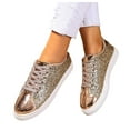 thumbnail image 6 of Mostsola Glitter Sneakers for Women Lace up Tennis Shoes Fashion Sparkly Low Top Walking Shoes, 6 of 8