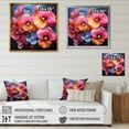 thumbnail image 4 of Designart "Pansies In A Neon Tropical Fantasy" Pansies Floater Framed Canvas Wall Art, 4 of 5