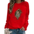 thumbnail image 1 of Jersey de mujer camisetas blusas Tops de manga larga ropa de otoño camisetas informales holgadas con cuello redondo, 1 of 2