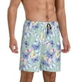 thumbnail image 2 of Naloa Colorful Butterfly Men's Short Pajama Pants, Lounge Comfort Shorts with Elasticized Waistband and Side Pockets - Large, 2 of 9