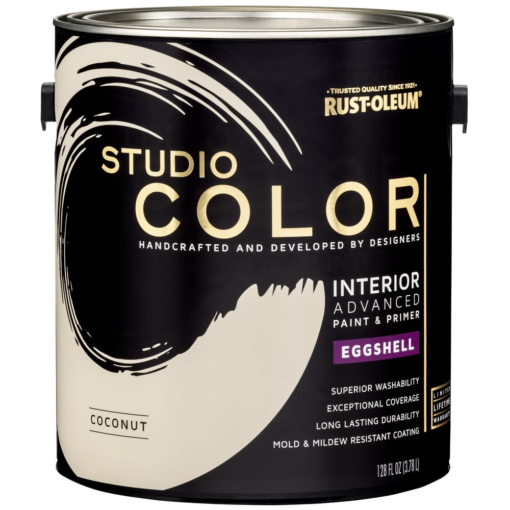 RustOleum Studio Color Coconut, Interior Paint + Primer, Eggshell Finish, 2Pack