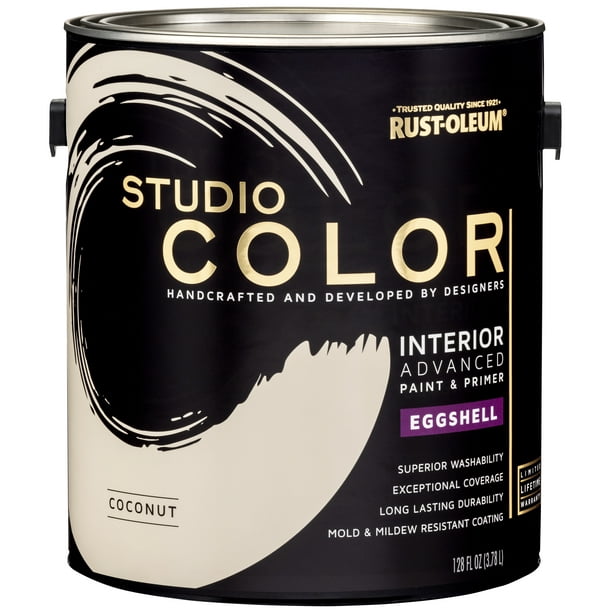 Coconut, RustOleum Studio Color Interior Paint + Primer, Eggshell Finish, 2Pack