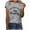Gray, variant on MuZeFu Oktoberfest Outfits Women Plus Size Women's Beer Festival Printed Tops Fashion Cute Short Sleeve Round Neck Tops Shirt