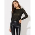 thumbnail image 2 of Camisa de manga larga Allegra K Brillante Negro Brillante XL, 2 of 5