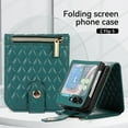 thumbnail image 6 of SaniMore for Samsung Galaxy Z Flip 5 (6.7" 2023) Case, PU Leather Zipper Cash Pocket, Crossbody Lanyard for Girls Women Card Slots, Stylish Shockproof Anti-drop Shell, Green, 6 of 8