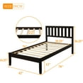 thumbnail image 5 of Wood Platform Bed with Headboard/Wood Slat Support,Twin - Espresso, 5 of 5
