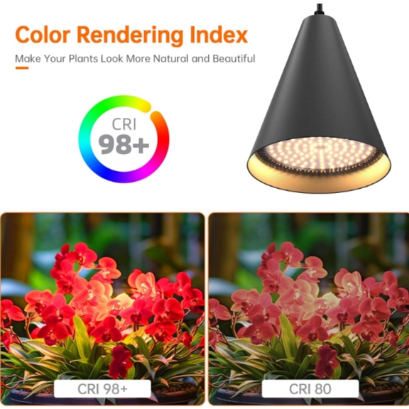 Outdoor LED Grow Lights, Waterproof String Grow Light, Full Spectrum Plant Growing Lights with 22Ft Adjustable Cord for Seedling, Veg, Flower in Greenhouse, Garden, Backyard, Farm