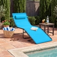 thumbnail image 3 of Best Choice Products Patio Chaise Lounge Chair, Outdoor Portable Adjustable Pool Recliner w/ Pillow - Light Blue, 3 of 10