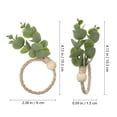 thumbnail image 2 of SHISUYAN Farmhouse Napkin Rings with Realistic Green Leaves Design Made of Natural Jute Rope for Kitchen Use, 2 of 8