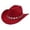 Red, variant on Fgnfyis Western Cowboy Hat with Metal Gemstone Chain Net Design for Men and Women Party Fashion Events Coffee One Size