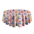 thumbnail image 5 of Colorful Princess Pattern Round Tablecloth 60"x60",Wrinkle Wipeable Table Cloth for Kitchen Dining Room Picnic Patio Party, 5 of 6