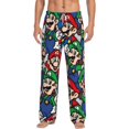 thumbnail image 2 of Lsque Mario Print Men's Pajama Pants, Lounge Pant - Comfortable Home Wear,Elastic Waistband, Stylish Design-XX-Large, 2 of 9