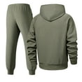 thumbnail image 3 of VBTAPA Men's Waffle Tracksuit Set Button Down 2 Pieces Casual Sweatsuits Long Sleeve Hooded Jacket and Jogging Pants Sets Army Green XXXXL, 3 of 4