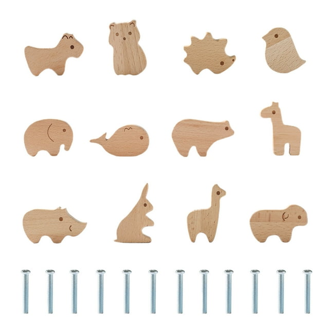 Guardoinrt Forme d'Animal Poignée de Tiroir en Bois Plusieurs Styles Modèles Exquis Poignées pour Type de Meubles + 4
