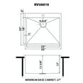 thumbnail image 3 of Ruvati Topmount Laundry Utility Sink 25" x 22" x 12" Deep 16 Gauge, 3 of 11