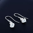 thumbnail image 3 of Gem Stone King 925 Sterling Silver Sky Blue Aquamarine and White Lab Grown Diamond Dangle Earrings for Women (1.03 Cttw, Gemstone March Birthstone, Heart Shape 5MM, Frechwire), 3 of 3