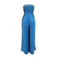 thumbnail image 4 of Womens Summer Jumpsuits Overalls Tube Sleeveless Chiffon Outfits Wide Leg Casual Dressy Pleated Rompers Pocket Ladies Beach Vacation Pants Flowy Lightweight Comfy Lounge Clothes, 4 of 5
