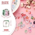 thumbnail image 2 of Uxcell 200 Pcs Cuentas de Cubo de Cristal, 7mm Transparentes Cuentas Cuadradas Facetadas para Manualidades de Joyería DIY Pulsera Aretes Collar, Verde Pavo, 2 of 6