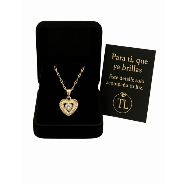 Collar Mujer De Corazón Con Baño De Oro