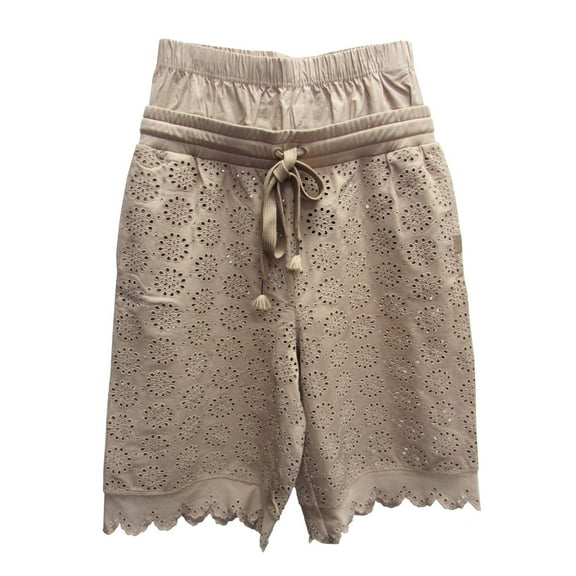 Fenty Puma By Rihanna Womens Embroidered Long Short, Natural, Size XS