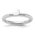 thumbnail image 2 of Auriga 925 Sterling Silver Rhodium-plated Moon Ring for Women Size- 5, 2 of 6