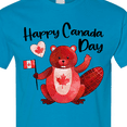 thumbnail image 4 of Inktastic Happy Canada Day Cute Red Beaver with Canadian Flag T-Shirt, 4 of 5