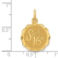 thumbnail image 2 of 14k Yellow Gold Sweet 16 Words And Heart On Round Charm 23x15mm, 2 of 4