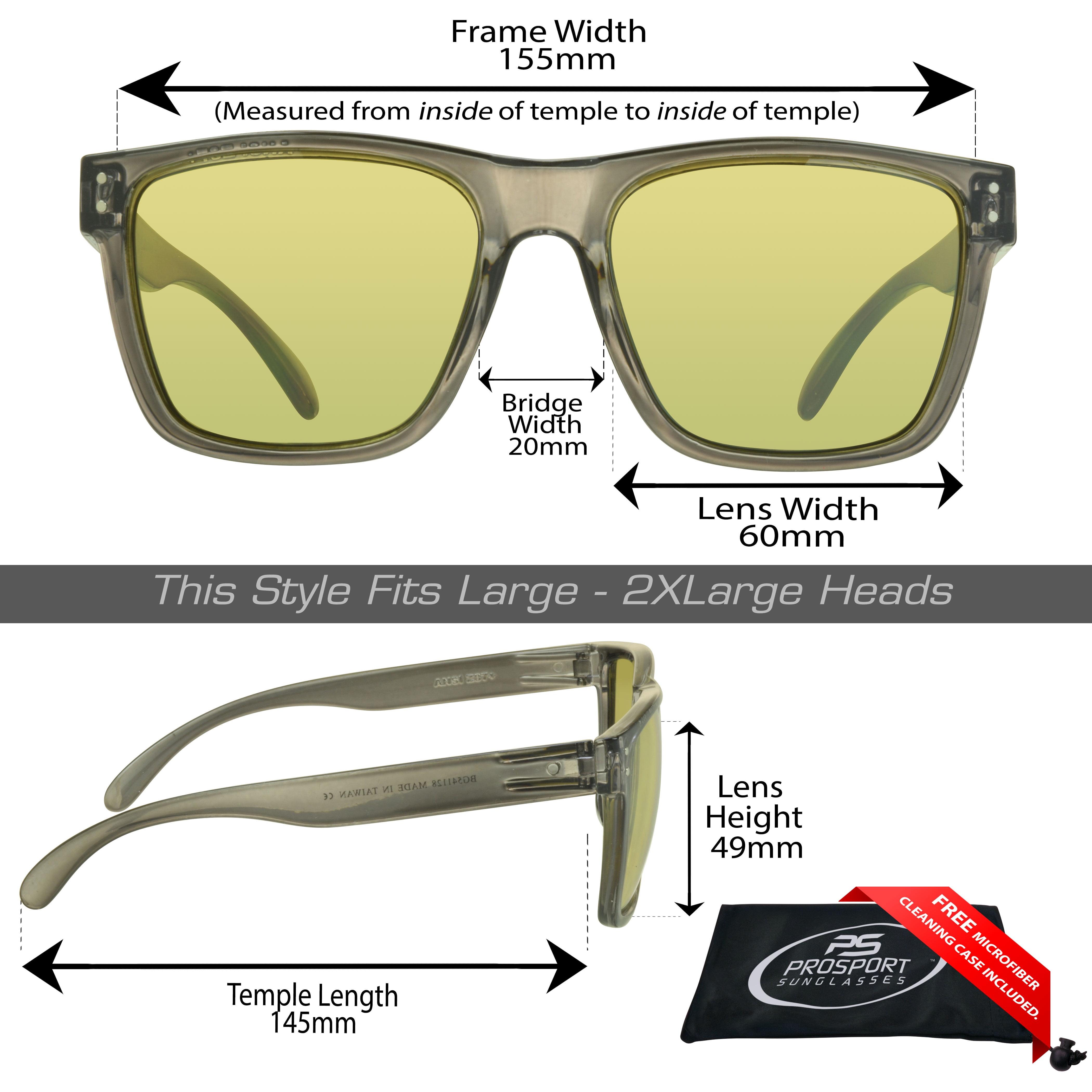 proSPORT Safety Sunglass Men Ex Large Wide Big Tall Protective Z87 Green  Mirror Lens Outdoor Work Glasses