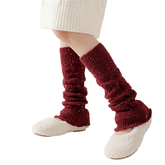 Girls Sparkly Leg Warmer Brilliant Pattern Stackable Socks Comfortable Stretchy Designing for School Party Daily Use
