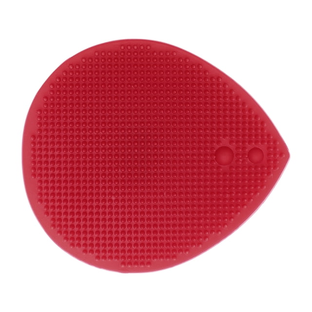 Cepillo de limpieza facial portátil de silicona 1 Pc con ventosa 3.23"x2.76"x1.5" Rojo