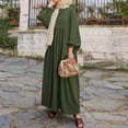 thumbnail image 4 of ZANZEA Womens Dresses Crew Neck Long Sleeve Casual Solid Long Maxi Dress, 4 of 5