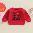 thumbnail image 2 of Chandails en Molleton de la Saint-Valentin Printemps Automne pour Garçons et Filles Tout-Petits Vêtements Imprimé Lettre Rouge Col Rond Pull Ample, 2 of 8
