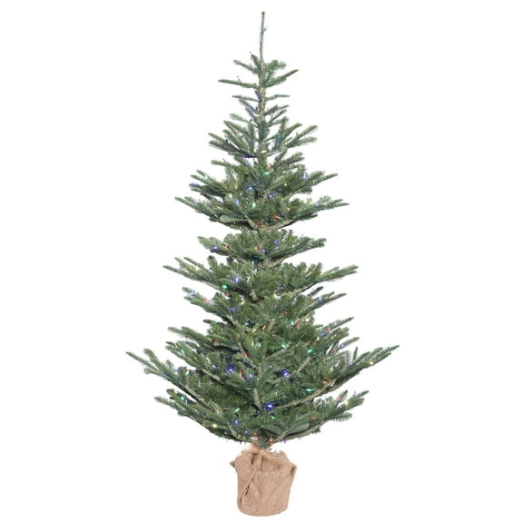 Vickerman 4' Alberta Spruce Artificial Christmas Tree, Multi-colored Dura-Lit LED lights