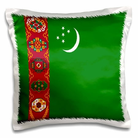 3dRose Turkmenistan Flag, Pillow Case, 16 by 16-inch
